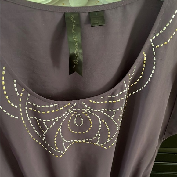 Purple Dress with Embellished Neckline - Picture 2 of 5